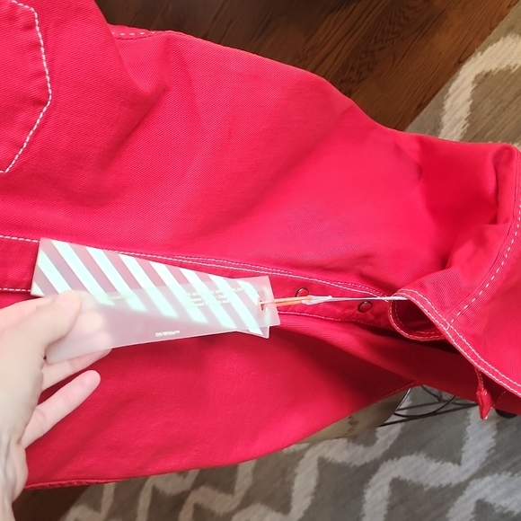 NWT Off white red denim dress 36 - Picture 10 of 11